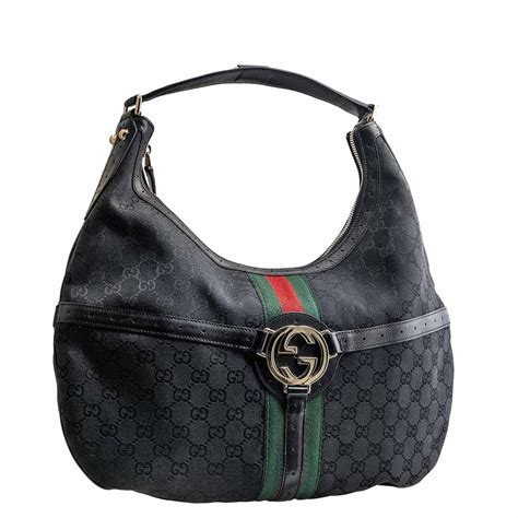 black monogram gucci bag|Gucci monogram shoulder bag.